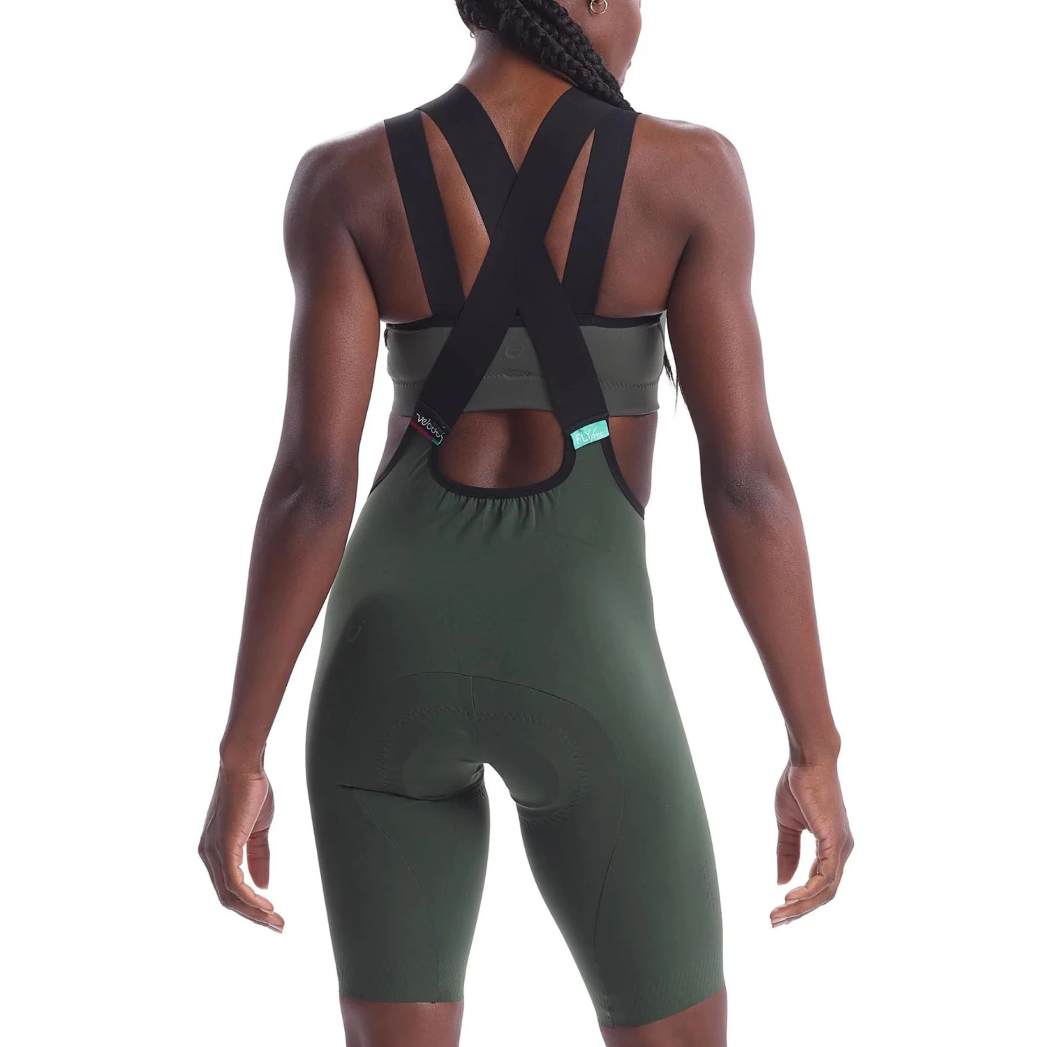 Women LUXE Bib Shorts - Dark Olive 3 Women LUXE Bib Shorts - Dark Olive – Image 3