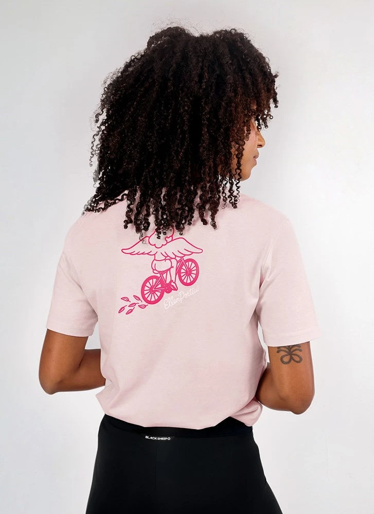 Ellen Porteus Women's Inactivewear Capped Tee - Pink Birds & Snakes 2 Ellen Porteus Women's Inactivewear Capped Tee - Pink Birds & Snakes – Image 2
