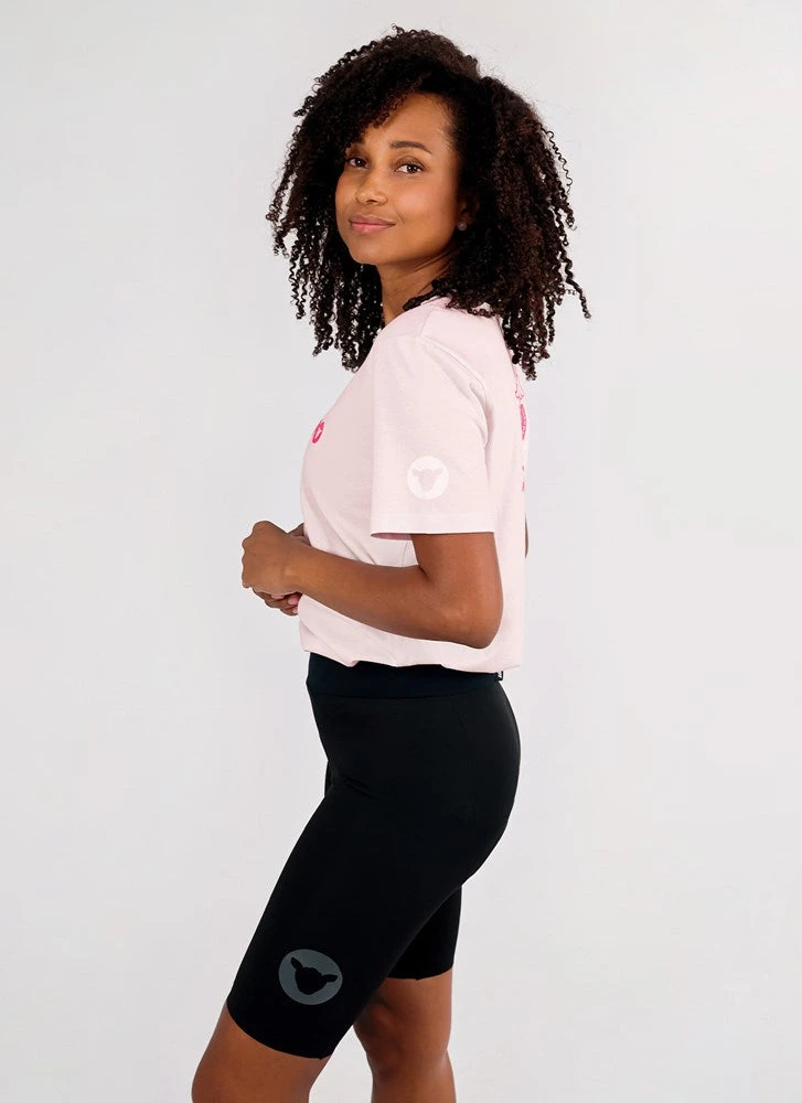 Ellen Porteus Women's Inactivewear Capped Tee - Pink Birds & Snakes 3 Ellen Porteus Women's Inactivewear Capped Tee - Pink Birds & Snakes – Image 3