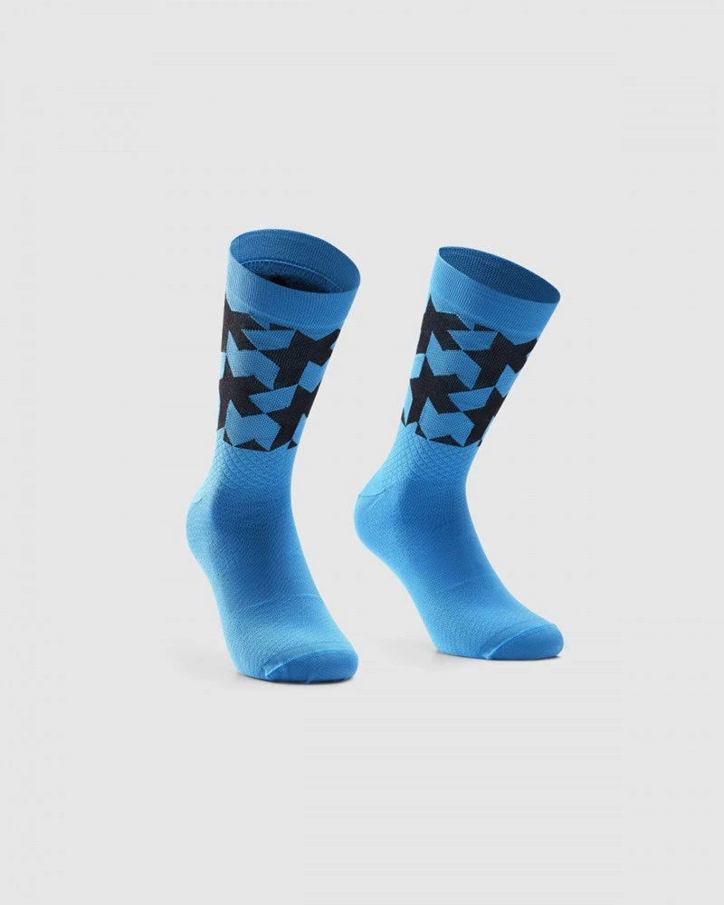 Assos Cyber Blue Monogram Socks EVO 1 Assos Cyber Blue Monogram Socks EVO