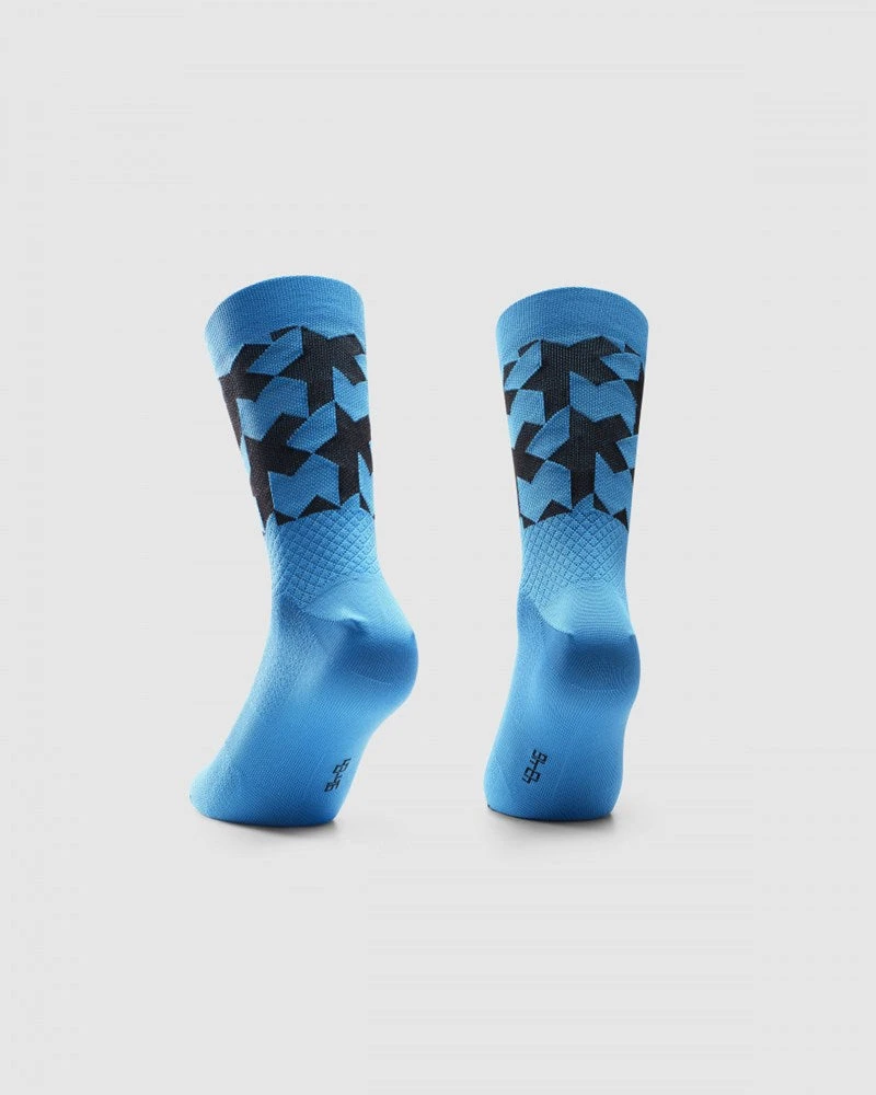 Assos Cyber Blue Monogram Socks EVO 2 Assos Cyber Blue Monogram Socks EVO – Image 2