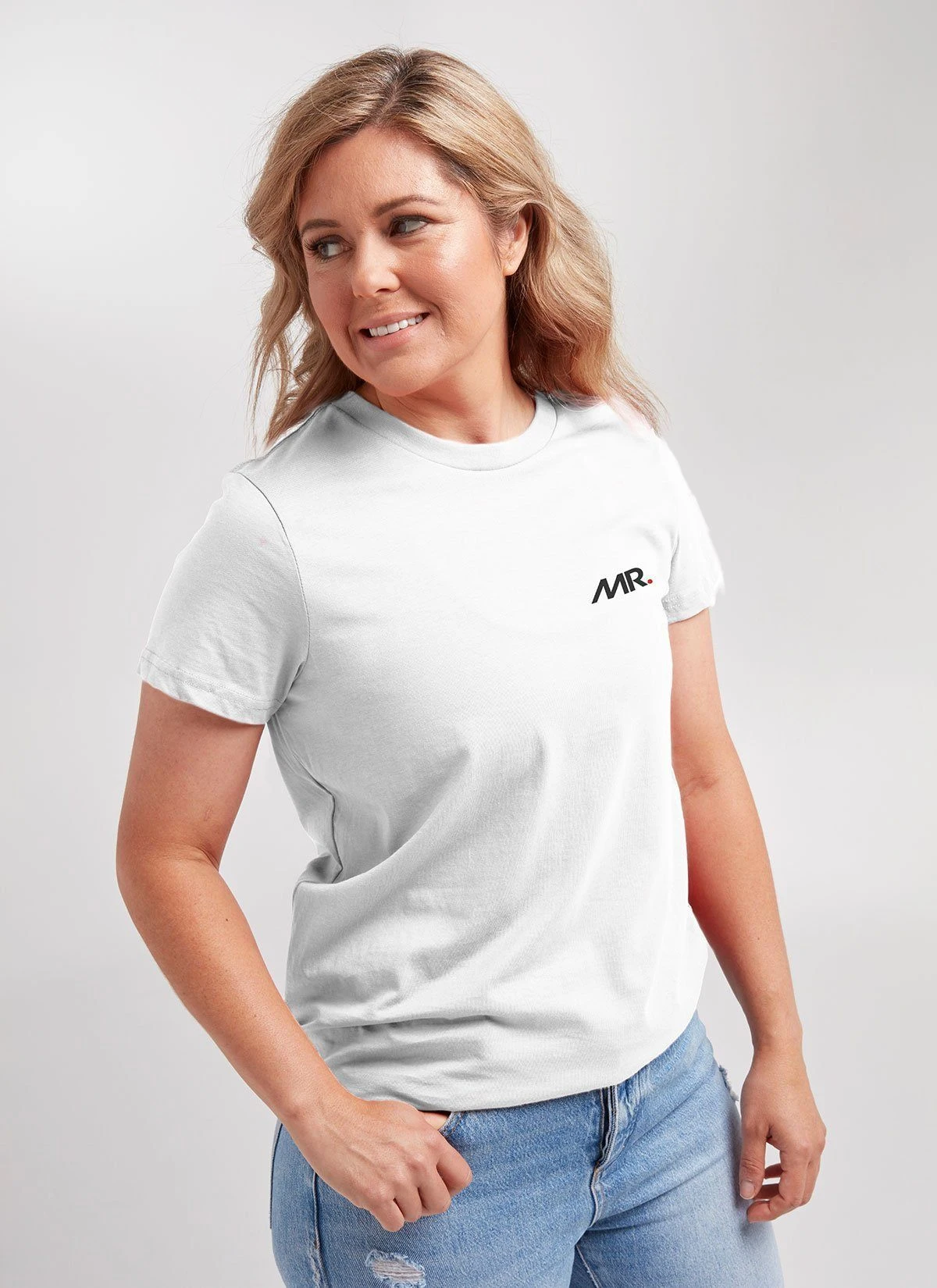 White MR Women's Crew Tee 2 White MR Women's Crew Tee – Image 2