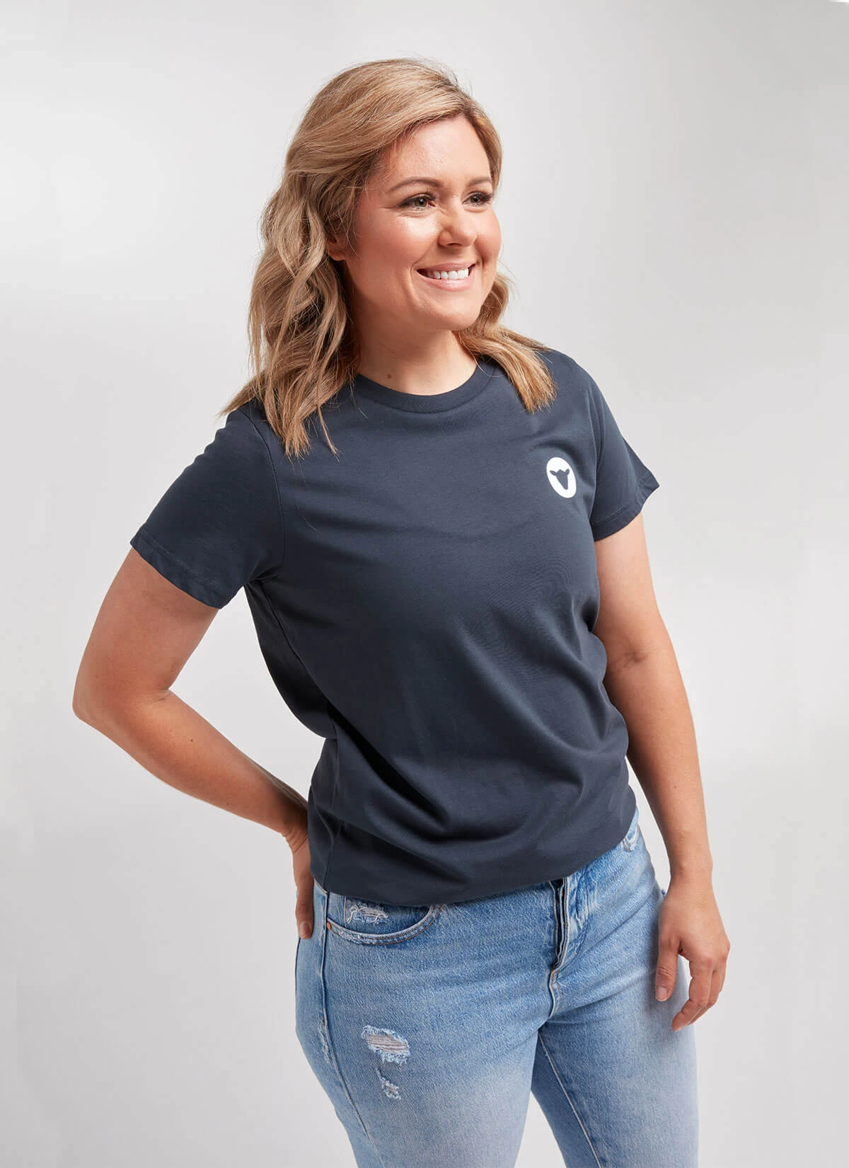 Navy Logo Women's Crew Tee 1 Navy Logo Women's Crew Tee